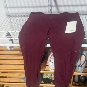 lululemon athletica Maroon/Burgundy Leggings